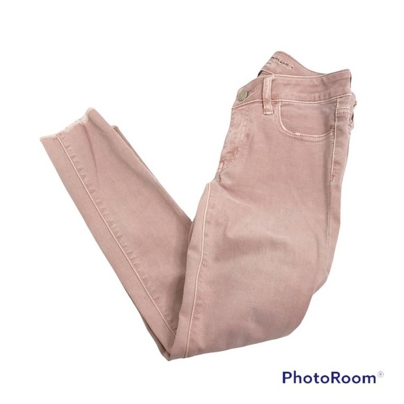American Eagle Outfitters jeggings crop in pale pink size 2 - Picture 4 of 8